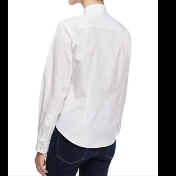 AlexaChung White 100% Cotton Pleated Placket Tuxedo Shirt - Picture 4 of 13